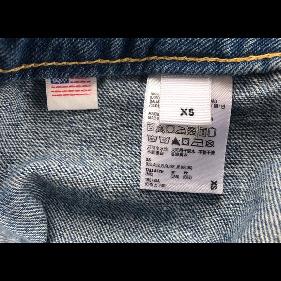 American Apparel Denim Buttoned Front A-line Skirt - Picture 7 of 7